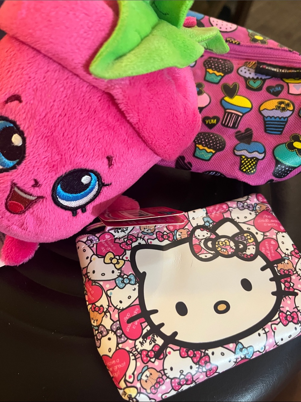 Hello Kitty Pink Wallet and Plush Bag Set with Cupcake Print Shopkins Plush 46